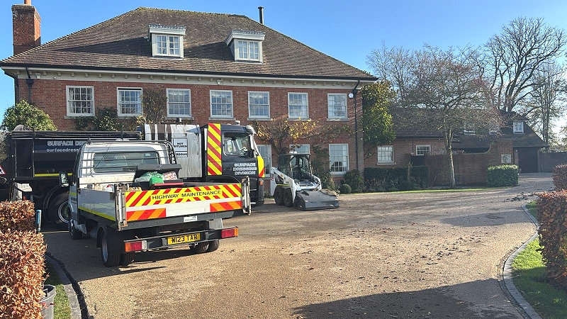 driveway tar and chip surface dressing Wiltshire